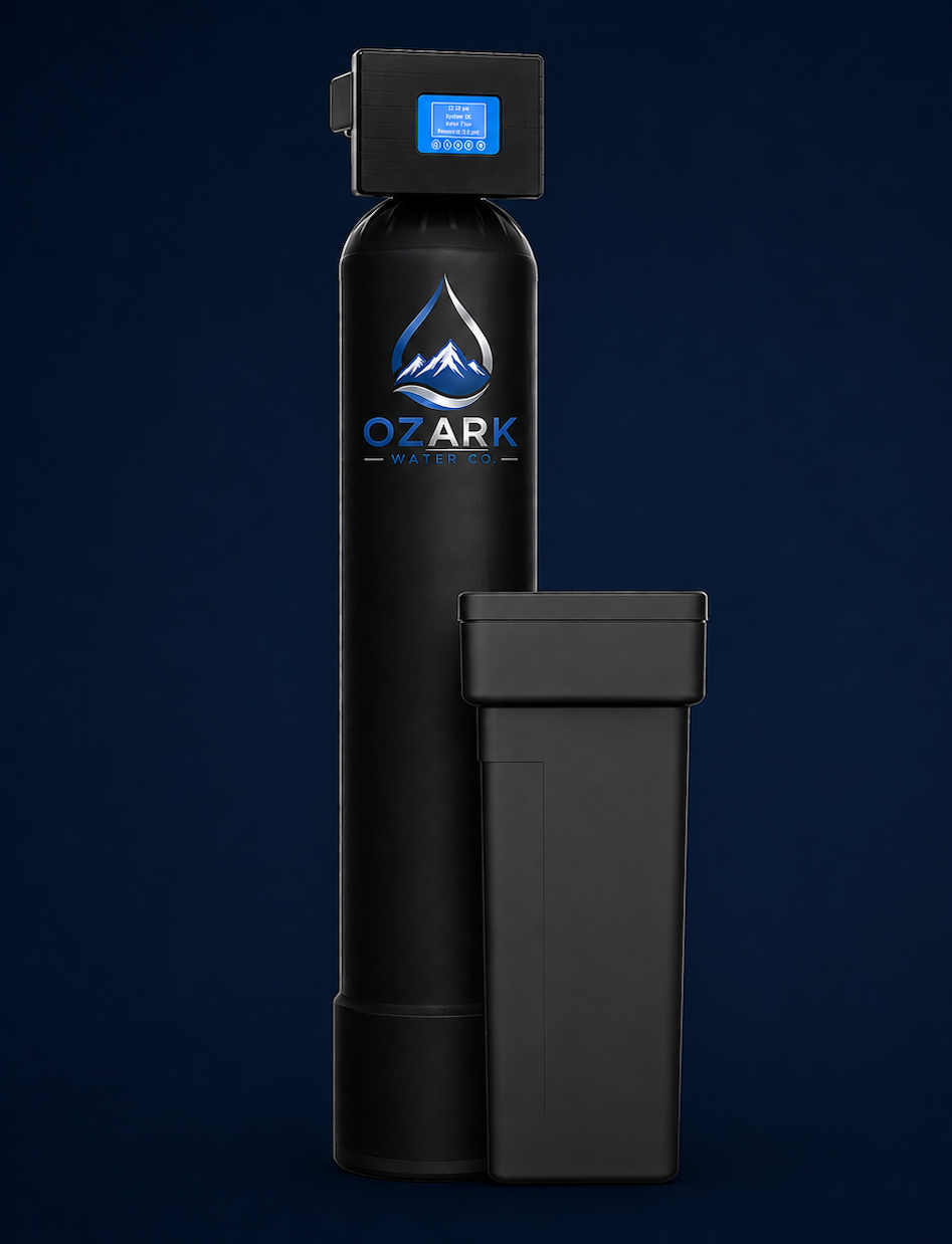 Ozark Water Co. water softener with chlorine filtration tank